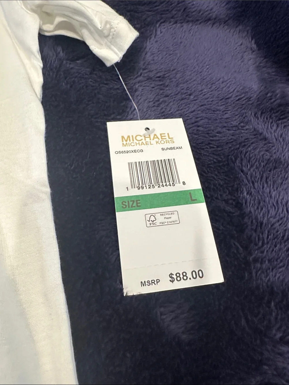 Michael Kors Kids White Long Sleeve Tee with Yellow KORS Print